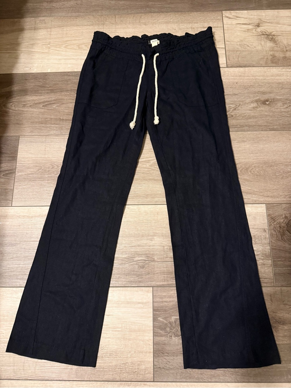 Roxy Navy Straight-Leg Drawstring Pants